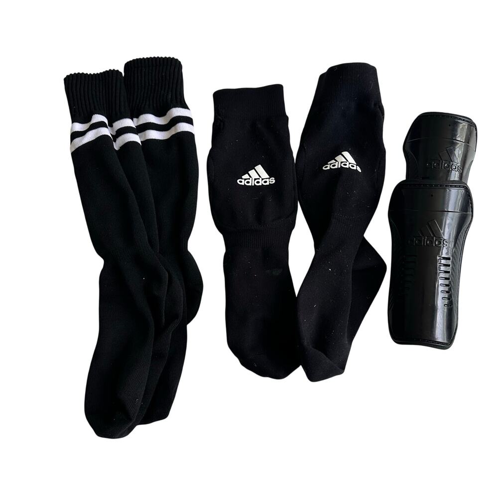 Adidas Soccer Sock Bundle with Chin Guards - Youth Medium - Picture 1 of 5